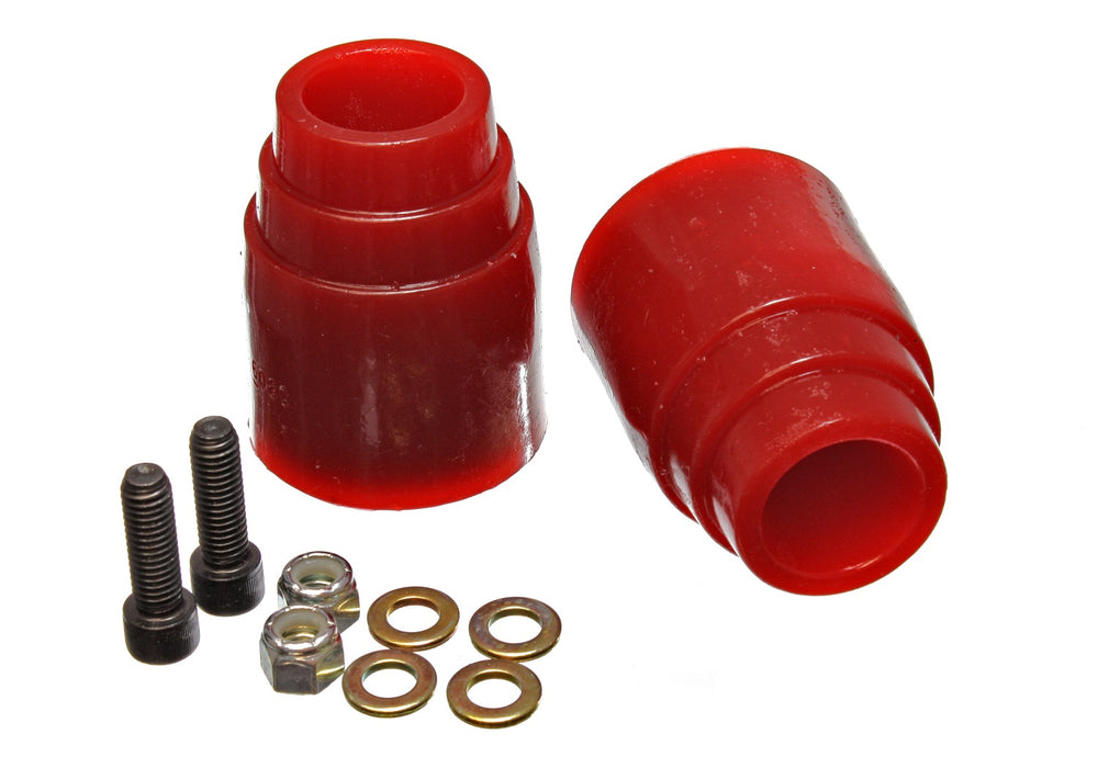 Energy Suspension 9.9155R Bump Stop Set; Red; Rear; Incl. 2 Per Set; Performance Polyurethane; - Truck Part Superstore