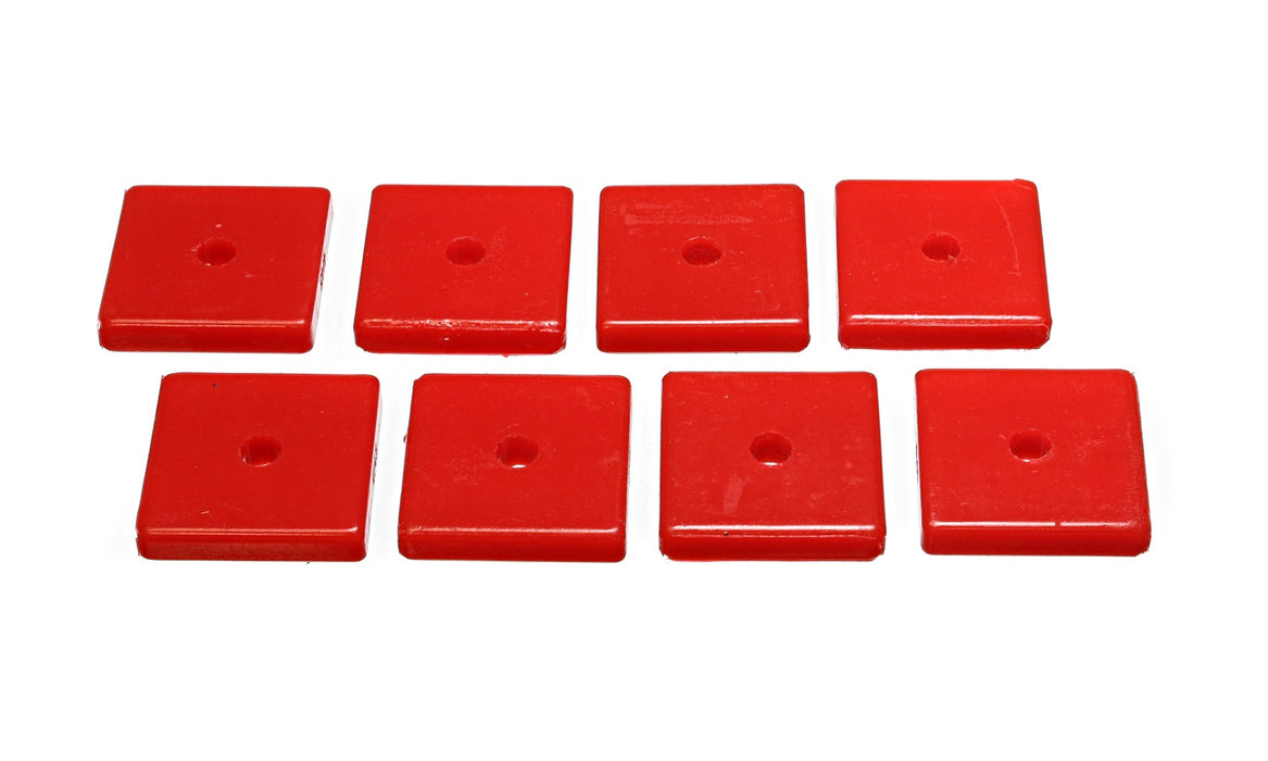 Energy Suspension 9.9534R Universal Leaf Spring Pad; Red; 2 1/16 in. SQ x 3/8 in. ID x 7/16 in. H; - Truck Part Superstore