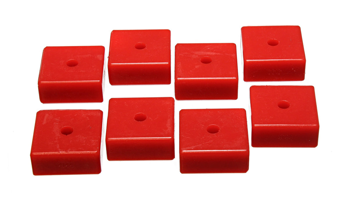 Energy Suspension 9.9535R Universal Leaf Spring Pad; Red; 2 1/16 in. SQ x 3/8 in. ID x 15/16 in. H; - Truck Part Superstore