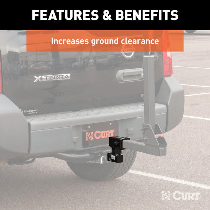 CURT 45794 Raised Receiver Adapter (2in. Shank; Not for Towing Use; 4-1/4in. Rise) - Truck Part Superstore