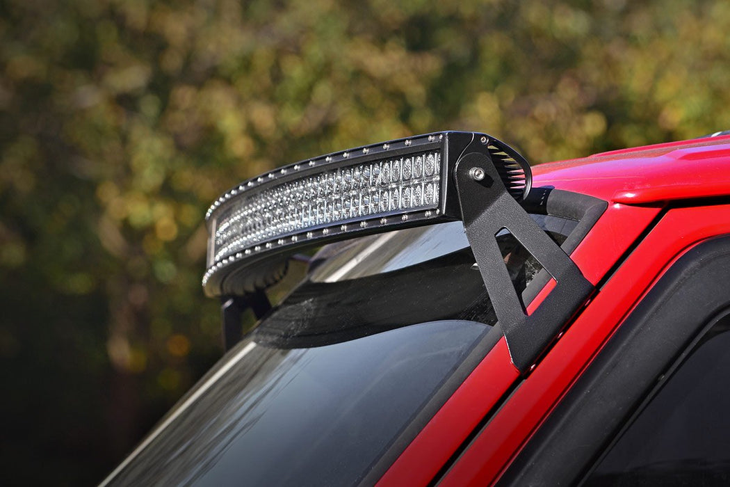 Rough Country 70517 Jeep 50 Inch Curved LED Light Bar Upper Windshield Mounts 84-01 XJ Cherokee Rough Country - Truck Part Superstore