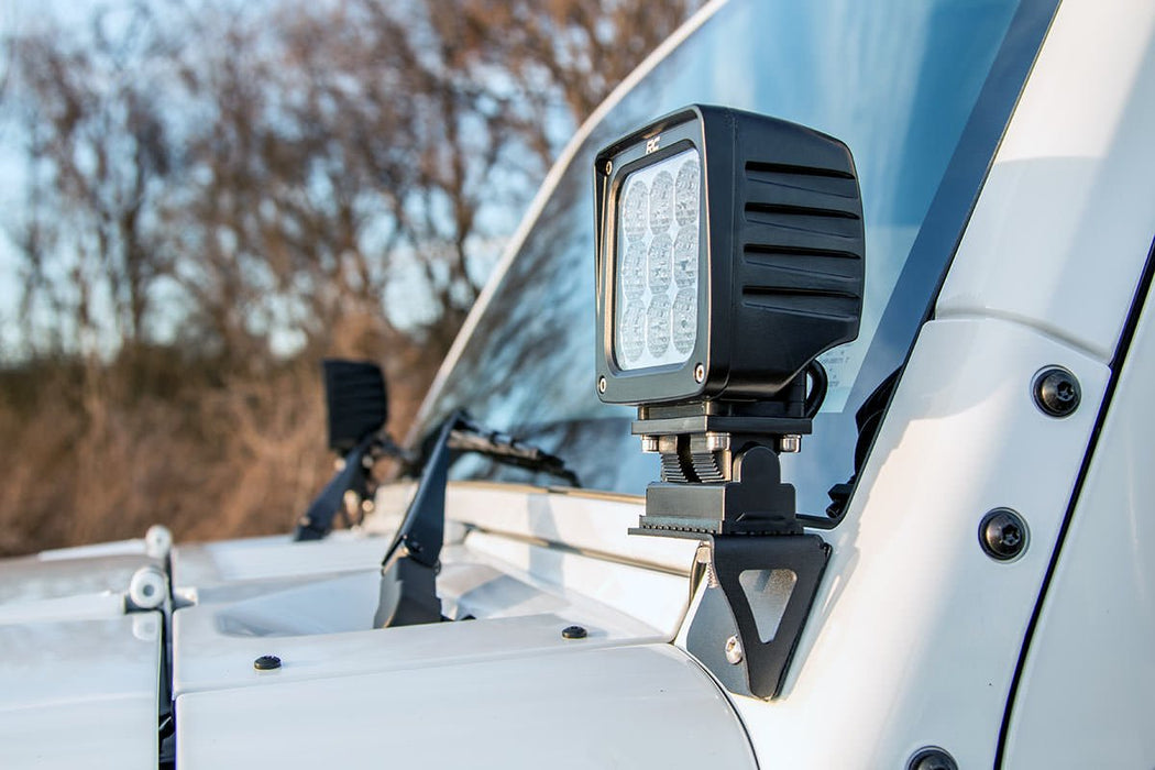 Rough Country 6004 Jeep Lower Windshield Light Mounts 07-18 Wrangler JK For Rough Country 70905 Rough Country - Truck Part Superstore