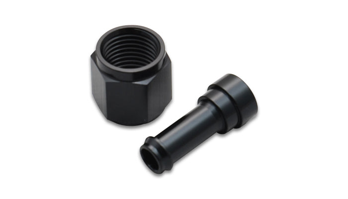 Vibrant Performance 11218 Barb Fitting; Size: -8AN Female x 1/2in. Barb; 6061 Aluminum; Anodized Black; - Truck Part Superstore