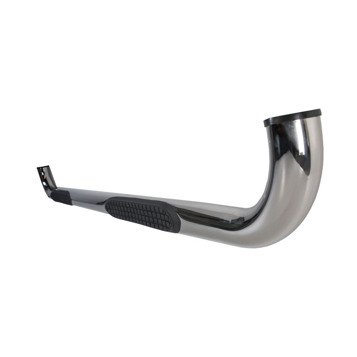 TrailFX A0406SS 3 Inch Round Bent Pol Stainless Steel Plastic End Caps Rocker Panel Mount - Truck Part Superstore