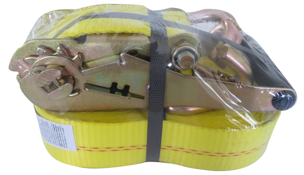 TrailFX A12019Y Cargo Tie Down 27 Ft x 2 3333 Lb Load 10K Lb Break Cap W/Ratchet Yel Sgl - Truck Part Superstore