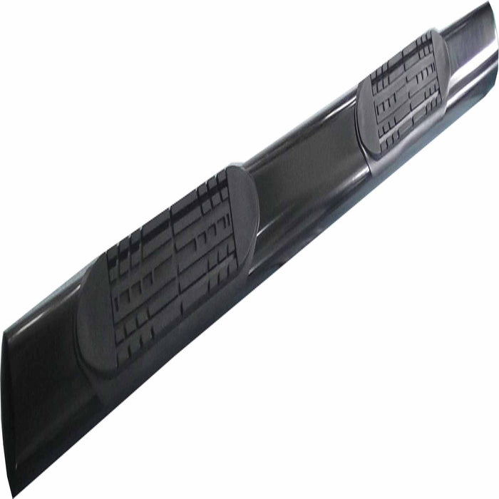 TrailFX A1544B With Step Pads 4 In Oval Straight Powder Coated Black Mild Steel With Welded End - Truck Part Superstore