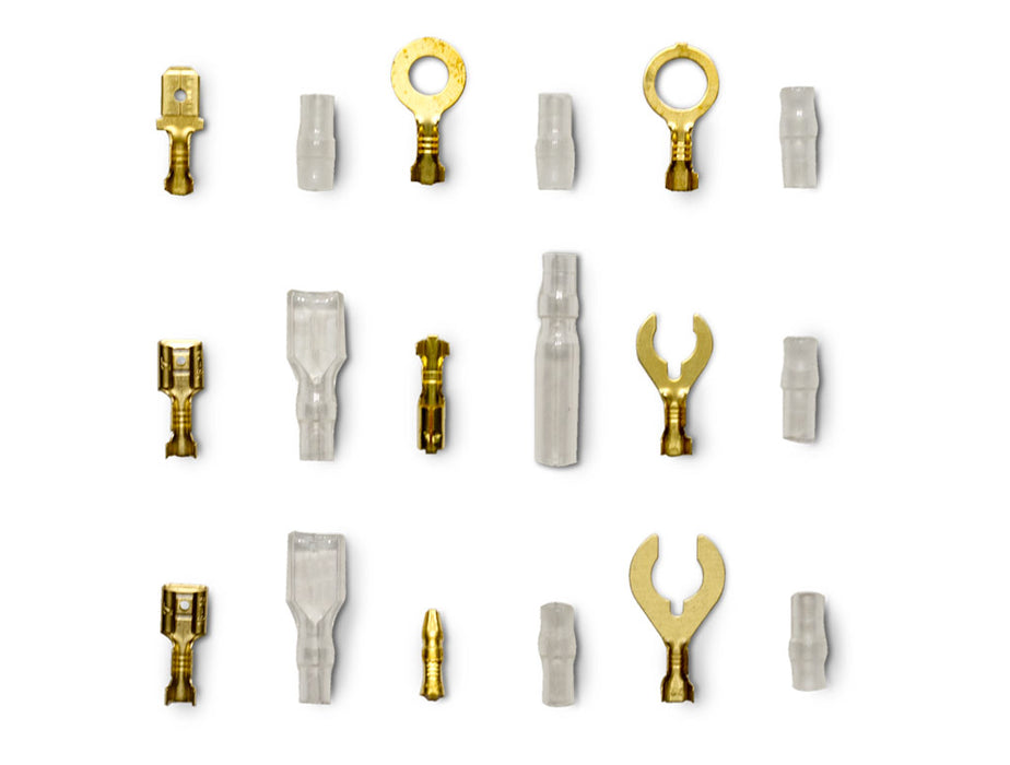 Pertronix A2032 Terminal Kit Brass Open Barrel with covers (326pcs) - Truck Part Superstore