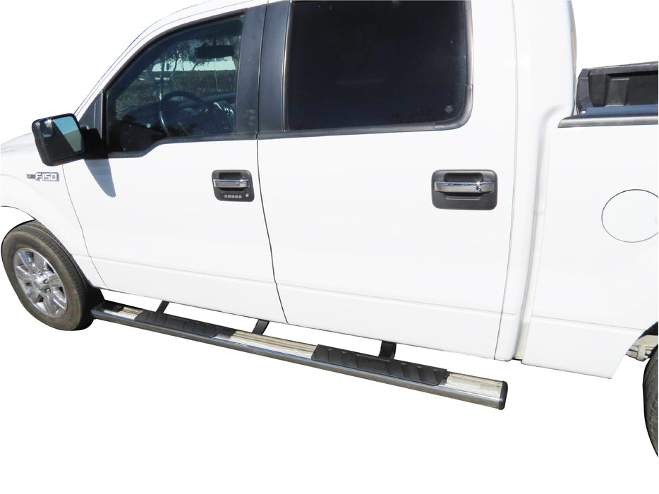 TrailFX A4014S 4 Inch Trapezoid Straight Pol Stainless Steel Plastic End Caps - Truck Part Superstore