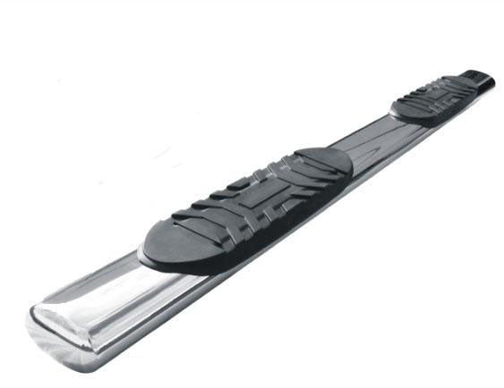 TrailFX A7015S 5 Inch Oval Straight Pol Stainless Steel Rocker Panel Mount - Truck Part Superstore
