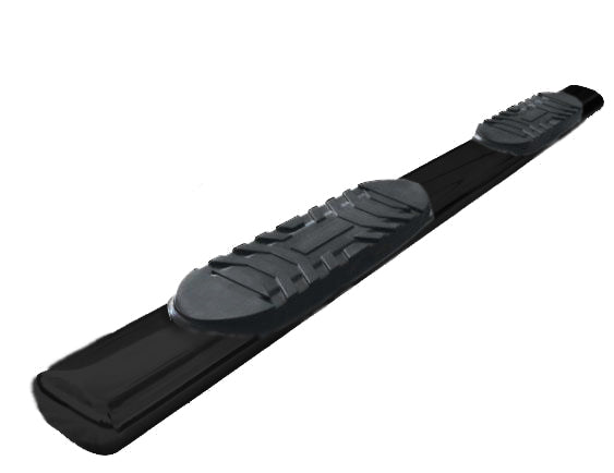 TrailFX A7042B 5 Inch Oval Straight Powder Coated Black Steel Rocker Panel Mount - Truck Part Superstore
