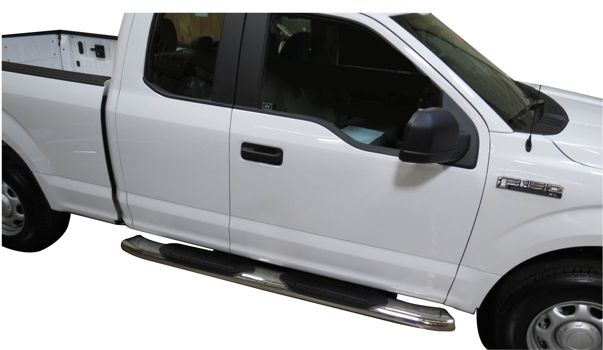 TrailFX A8226S 6 Inch Oval Bent Pol Stainless Steel Rocker Panel Mount - Truck Part Superstore