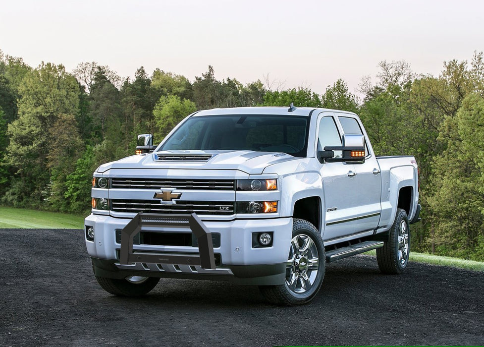 Black Horse Off Road AB-GM26 Matte Black Steel No skid plate - Truck Part Superstore