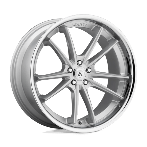 Asanti Black ABL23-20051238SL AB23 20X10.5 5X4.5 BRUSH SLV CHR LIP 38MM - Truck Part Superstore