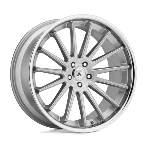 Asanti Black ABL24-20050020SL AB24 20X10.5 BLANK BRUSH SLV CHR LIP 20MM (108-130) - Truck Part Superstore