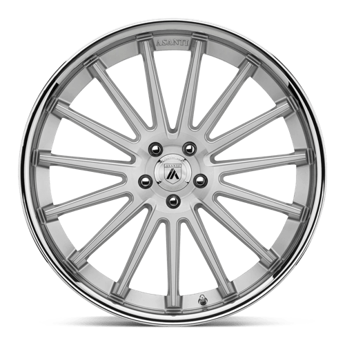 Asanti Black ABL24-20050020SL AB24 20X10.5 BLANK BRUSH SLV CHR LIP 20MM (108-130) - Truck Part Superstore