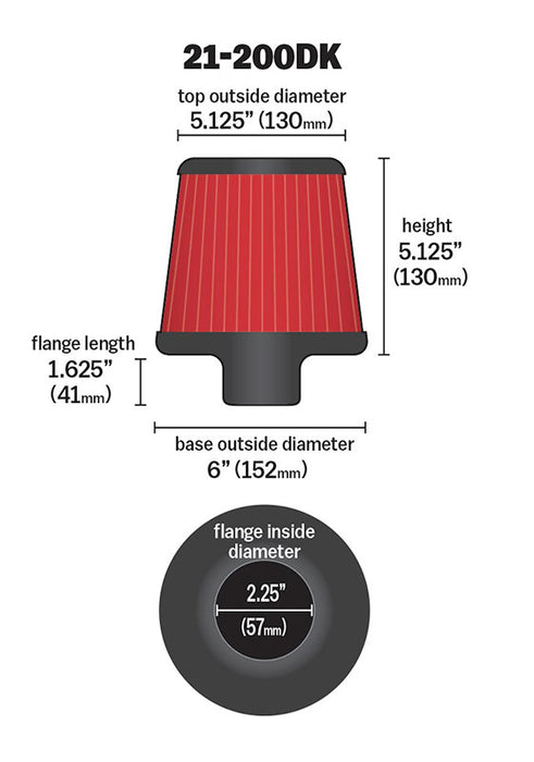 AEM Induction 21-200DK AEM DryFlow Air Filter - Truck Part Superstore