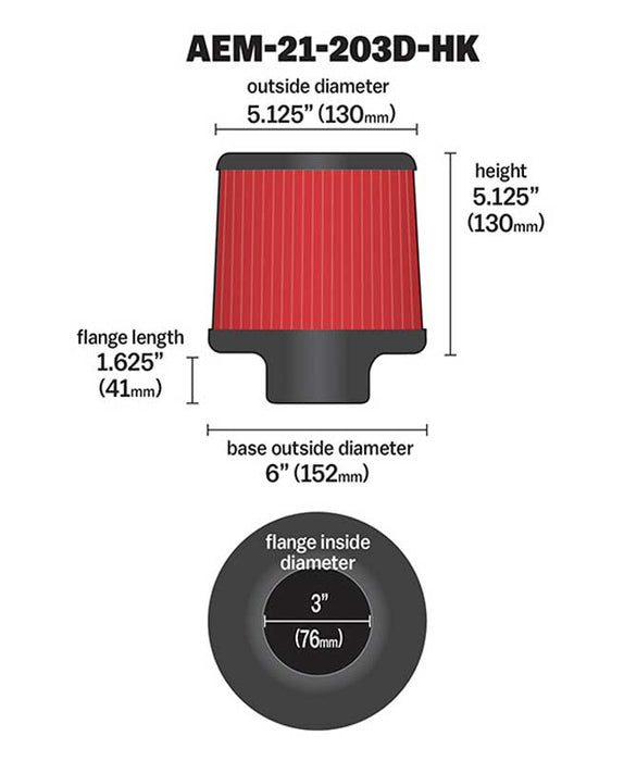 AEM Induction 21-203D-HK SPECIAL ORDER AEM DryFlow Fltr - Truck Part Superstore