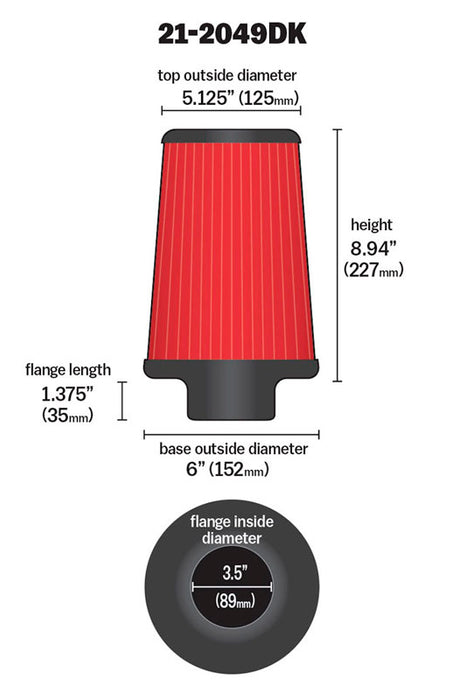 AEM Induction 21-2049DK AEM DryFlow Air Filter - Truck Part Superstore