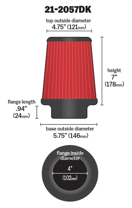 AEM Induction 21-2057DK AEM DryFlow Air Filter - Truck Part Superstore