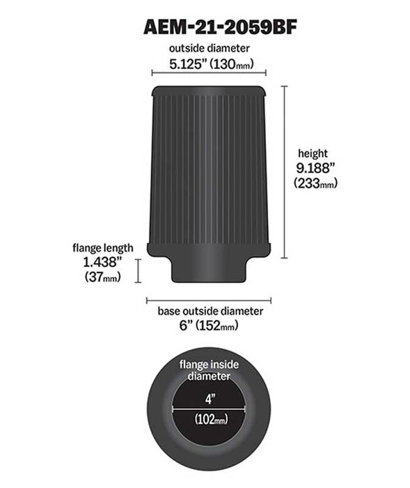 AEM Induction 21-2059BF AEM DryFlow Air Filter - Truck Part Superstore