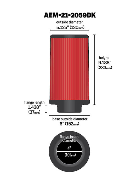 AEM Induction 21-2059DK AEM DryFlow Air Filter - Truck Part Superstore