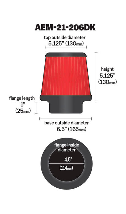 AEM Induction 21-206DK AEM DryFlow Air Filter - Truck Part Superstore