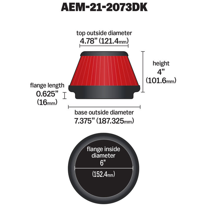 AEM Induction 21-2073DK AEM DryFlow Air Filter - Truck Part Superstore