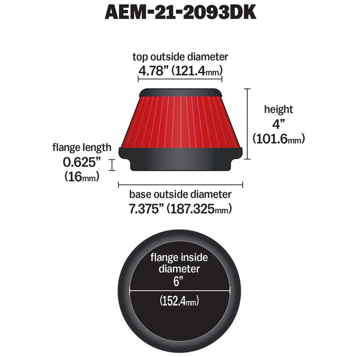AEM Induction 21-2093DK AEM DryFlow Air Filter - Truck Part Superstore
