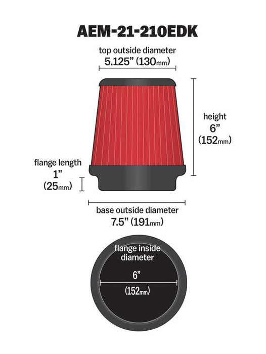 AEM Induction 21-210EDK DryFlow Air Filter - Truck Part Superstore
