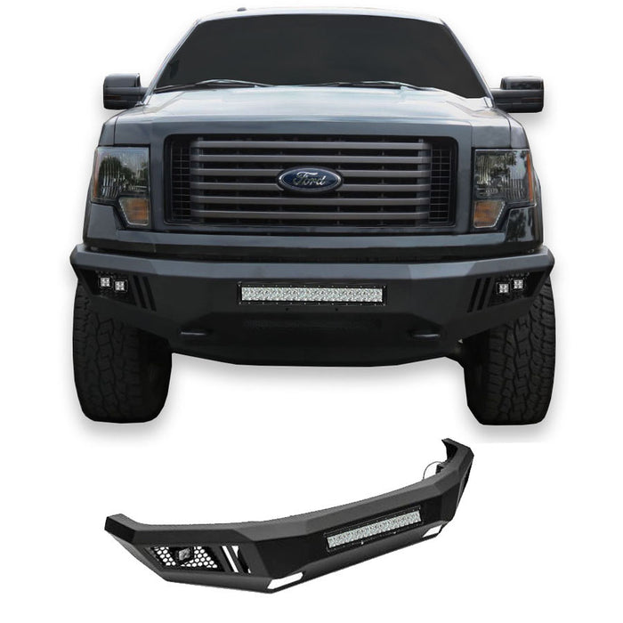 Black Horse Off Road AFB-F109-KIT Matte Black Steel Armour I Front Bumper - Truck Part Superstore