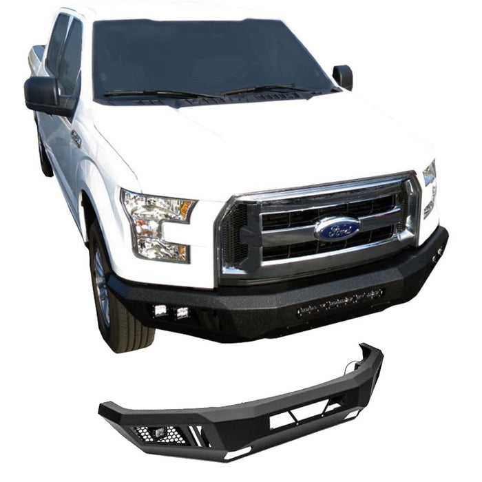 Black Horse Off Road AFB-F115-KIT Matte Black Steel Armour I Front Bumper - Truck Part Superstore