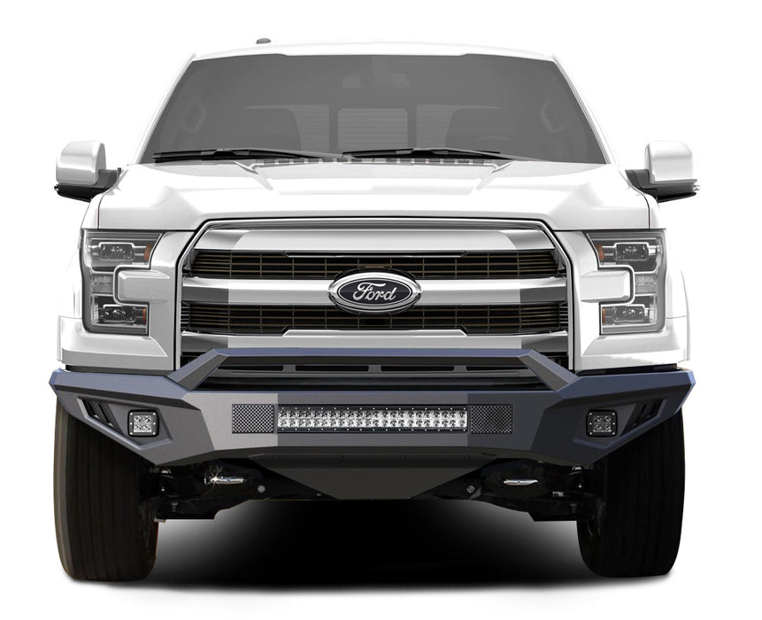 Black Horse Off Road AFB-F117-K1 Matte Black Steel Armour II Front Bumper - Truck Part Superstore