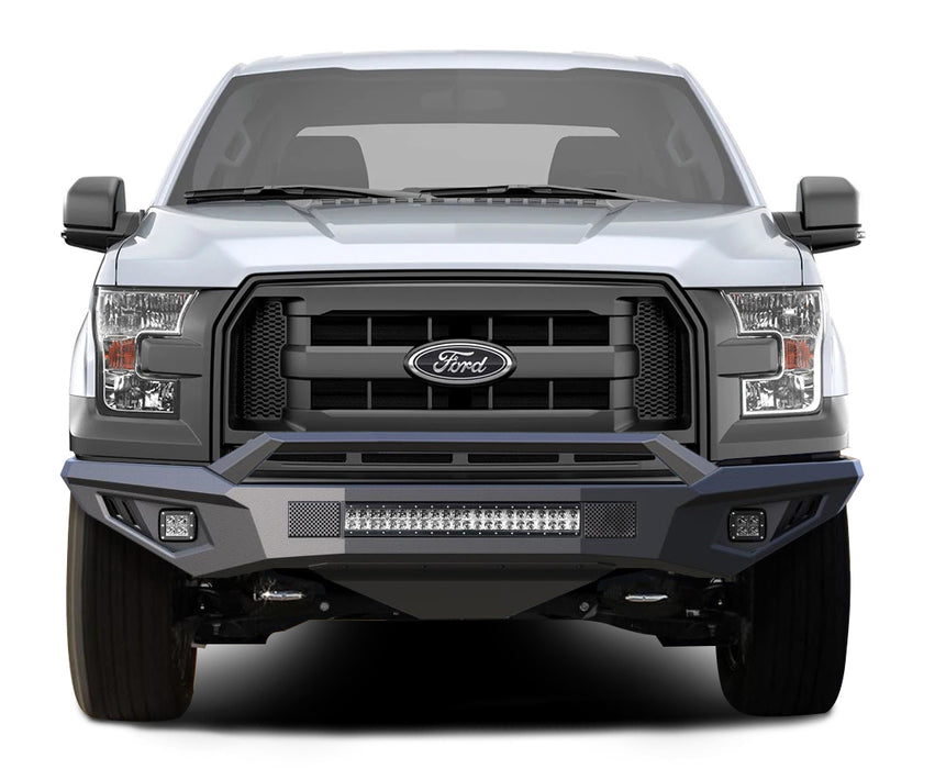 Black Horse Off Road AFB-F117-K1 Matte Black Steel Armour II Front Bumper - Truck Part Superstore