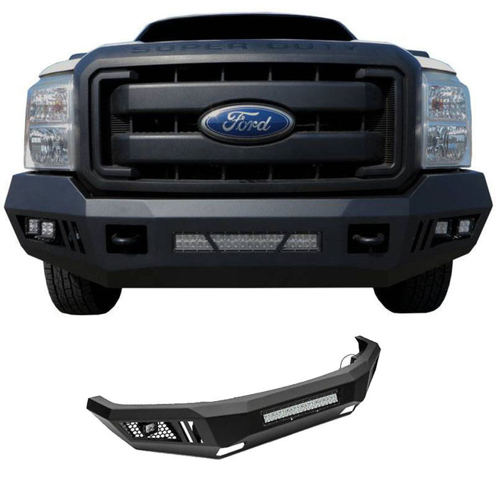 Black Horse Off Road AFB-F211-KIT Matte Black Steel Armour I Front Bumper - Truck Part Superstore