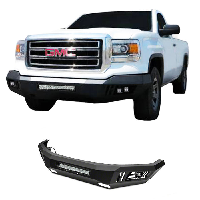 Black Horse Off Road AFB-GM14-KIT Matte Black Steel Armour I Front Bumper - Truck Part Superstore