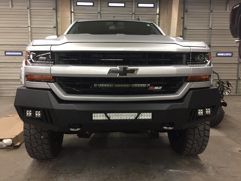 Black Horse Off Road AFB-SI16 Matte Black Steel Armour I Front Bumper - Truck Part Superstore