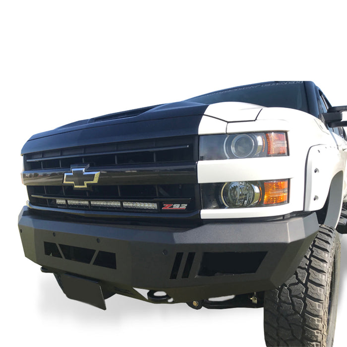 Black Horse Off Road AFB-SI25-15 Matte Black Steel Armour I Front Bumper - Truck Part Superstore