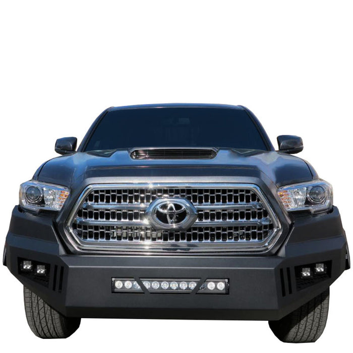 Black Horse Off Road AFB-TA16-KIT Matte Black Steel Armour I Front Bumper - Truck Part Superstore