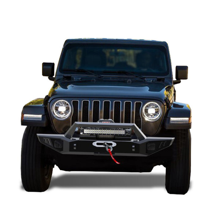 Black Horse Off Road AFB-WR19 Matte Black Steel Armour I Front Bumper - Truck Part Superstore
