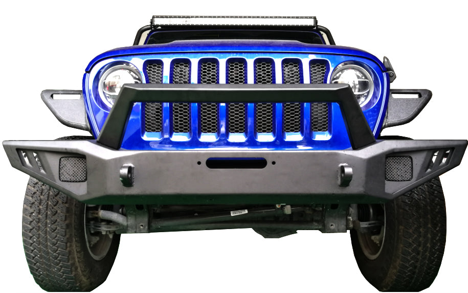 Black Horse Off Road AFB-WR20 Matte Black Steel Armour I Front Bumper - Truck Part Superstore