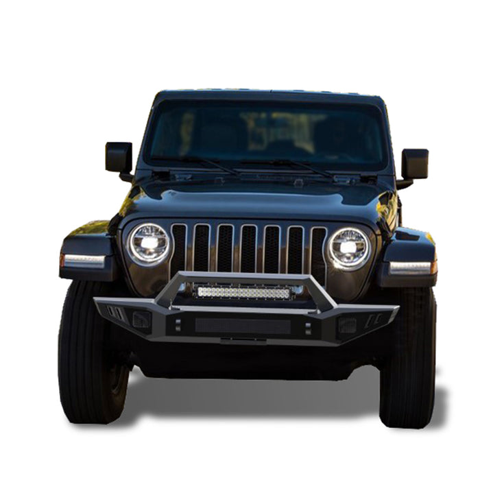 Black Horse Off Road AFB-WR20 Matte Black Steel Armour I Front Bumper - Truck Part Superstore
