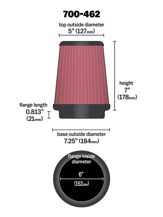 AIRAID 700-462 Universal Air Filter - Truck Part Superstore