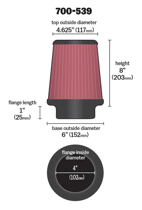 AIRAID 700-539 Universal Air Filter - Truck Part Superstore