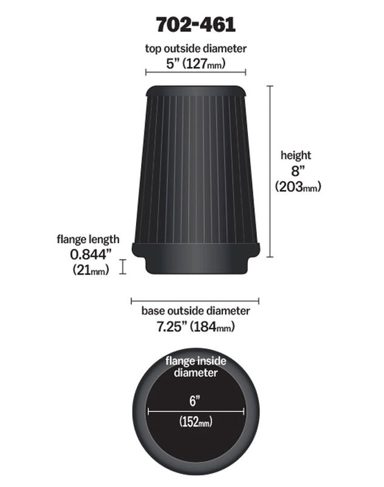 AIRAID 702-461 Universal Air Filter - Truck Part Superstore