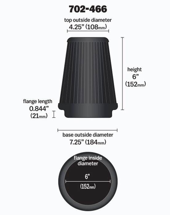 AIRAID 702-466 Universal Air Filter - Truck Part Superstore