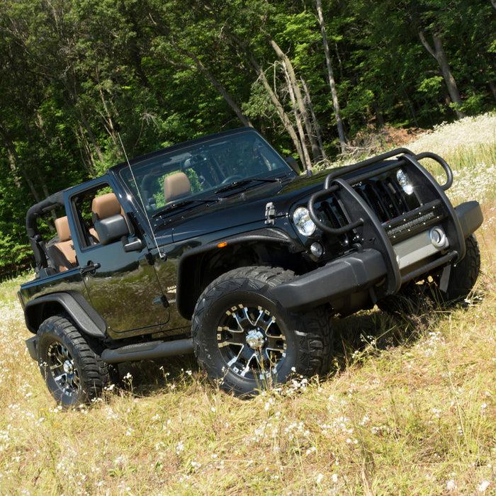ARIES AL231008 Big Step 4in. Black Aluminum Round Side Bars; Select Jeep Wrangler JK - Truck Part Superstore