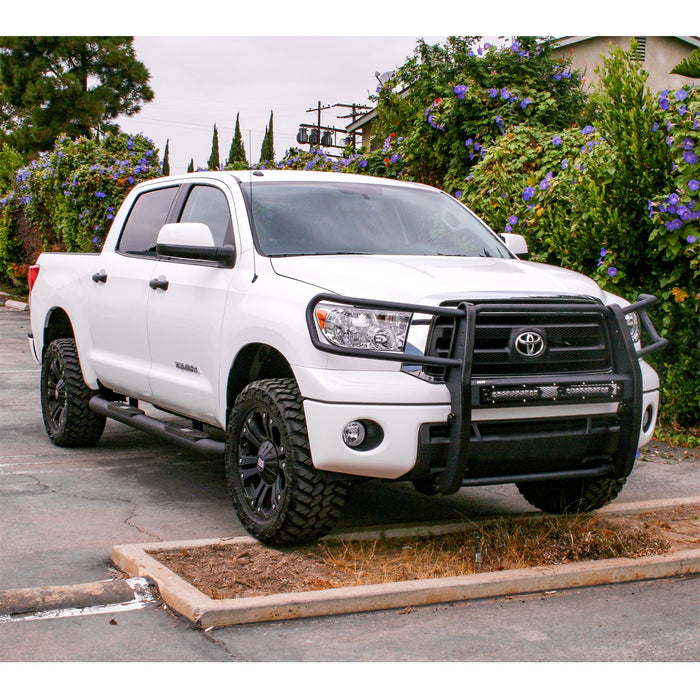 ARIES AL232012 Big Step 4in. Black Aluminum Round Side Bars; Select Toyota Tundra - Truck Part Superstore