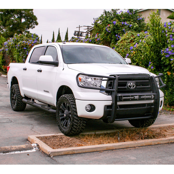 ARIES AL232012 Big Step 4in. Black Aluminum Round Side Bars; Select Toyota Tundra - Truck Part Superstore