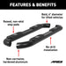 ARIES AL232013 Big Step 4in. Black Aluminum Round Side Bars; Select Toyota Tundra - Truck Part Superstore