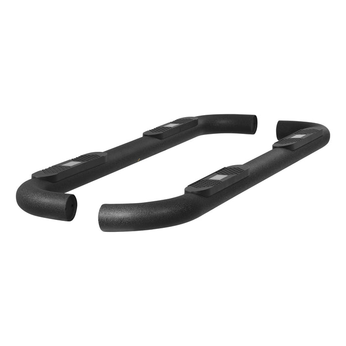 ARIES AL234013 Big Step 4in. Black Aluminum Round Side Bars; Select Silverado; Sierra 2500; 350 - Truck Part Superstore